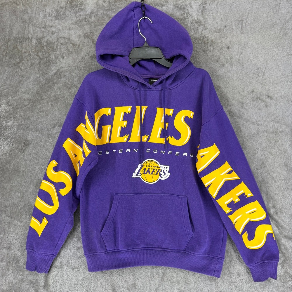 UNK NBA Los Angeles Lakers Hoodie Mens Medium Purple Yellow‎ Graphic Pullover